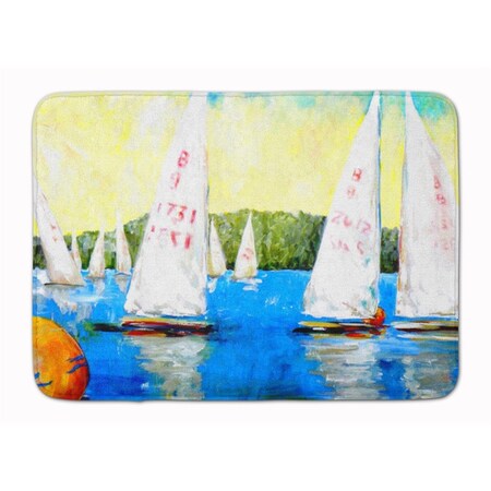 Carolines Treasures Sailboats Round the Mark Machine Washable Memory Foam Mat MW1094RUG